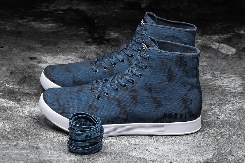 Nobull High-Top Tie-Dye Canvas Women's Trainers Navy | USA J2035P
